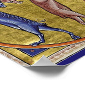 Mittelalterliches Bestiarium, SCHWARZER IGELEKÖNIG Poster (Ecke)