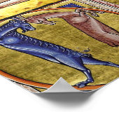 Mittelalterliches Bestiarium, SCHWARZER IGELEKÖNIG Poster (Ecke)