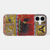 Mittelalterliches Bestiarium, SCHWARZER IGELKÖNIG iPhone 16 Hülle (Rückseite (Horizontal))