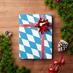 Mittelalterliches Blau Weiß Bayern Diamantform Geschenkpapier