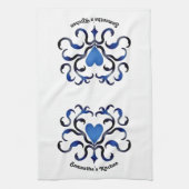 Mittelalterliches blaues Herz Handtuch (Vertikal)