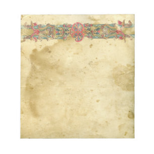 Mittelalterliches Blumenbanner Notizblock