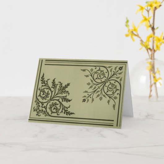 Mittelalterliches Blumenmuster Karte (Gelbe Blume)