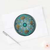 Mittelalterliches Blumenmuster Runder Aufkleber (Umschlag)