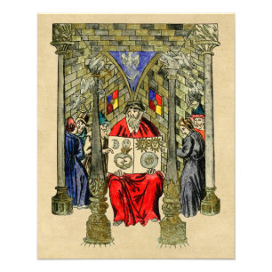 Mittelalterliches Buch von Alchimie Fotodruck