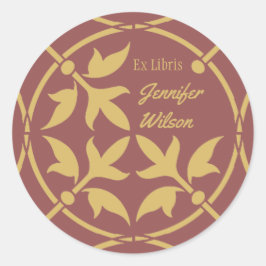 Mittelalterliches Buchzeichen Ex Libris CC0086 Runder Aufkleber