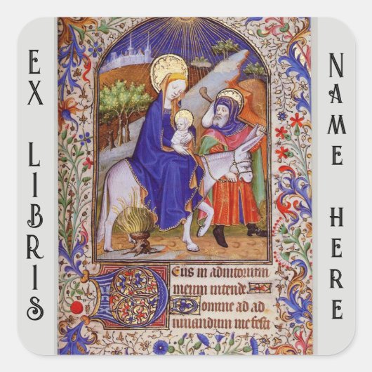 Mittelalterliches Christliches Buchzeichen Quadratischer Aufkleber (Vorderseite)