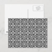 Mittelalterliches Damaskusmuster, schwarz-weiß Postkarte (Vorne/Hinten)