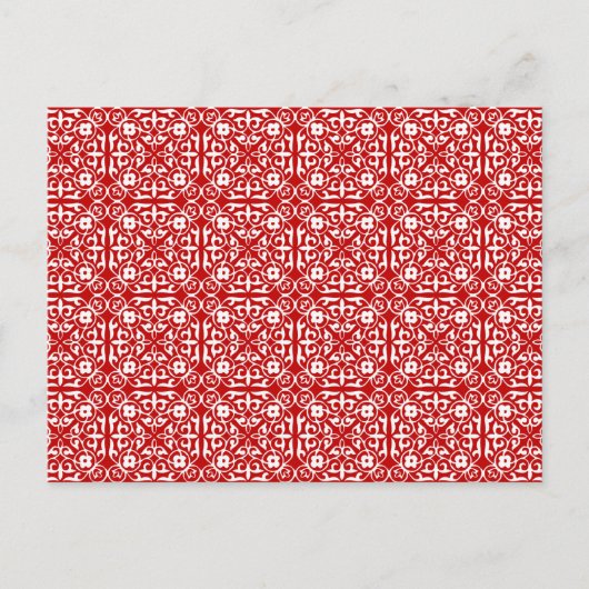 Mittelalterliches Damasmuster, rot-weiß Postkarte (Vorderseite)