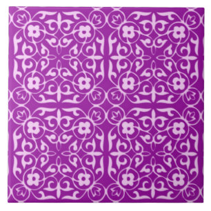 Mittelalterliches Damastmuster, Amethyst lila Fliese