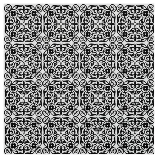 Mittelalterliches Damastmuster, Schwarzweiss Stoff (Muster)