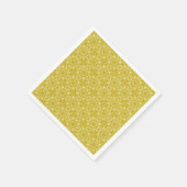 Mittelalterliches Damastmuster, Senf-Gold Serviette (Ecke)