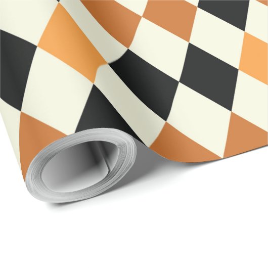 Mittelalterliches Diamond Harlequin Schwarz-weißes Geschenkpapier (Rolleneckpunkt)