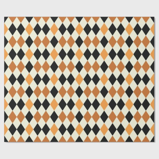 Mittelalterliches Diamond Harlequin Schwarz-weißes Geschenkpapier (Flach)