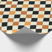 Mittelalterliches Diamond Harlequin Schwarz-weißes Geschenkpapier (Ecke)