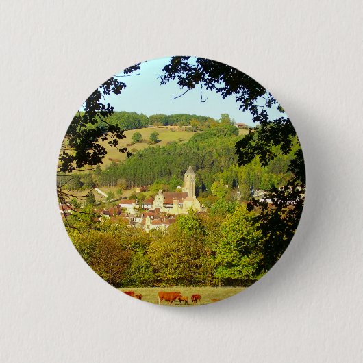 mittelalterliches Dorf Plazac Abzeichen Button (Vorderseite)