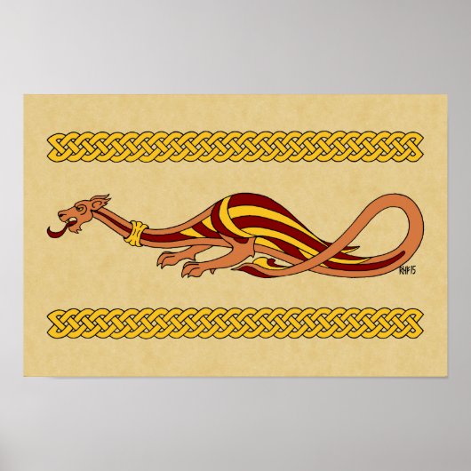 Mittelalterliches Drachen-Design 2015 Poster (Vorne)