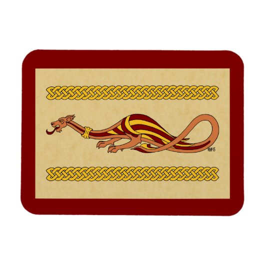Mittelalterliches Drachendesign 2015 Magnet (Horizontal)
