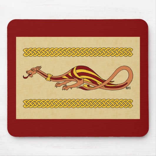 Mittelalterliches Drachendesign 2015 Mousepad (Vorne)