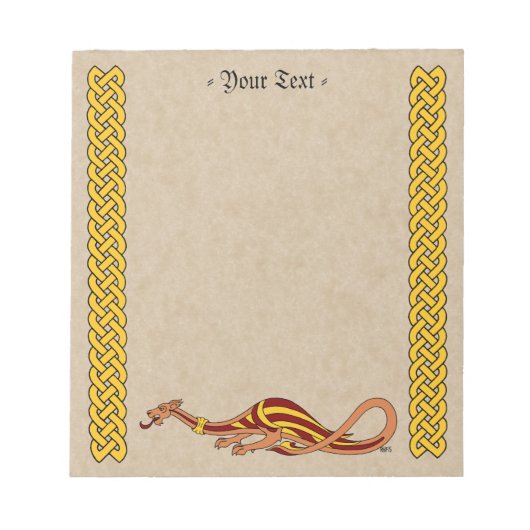 Mittelalterliches Drachendesign 2015 Notizblock (Vorderseite)