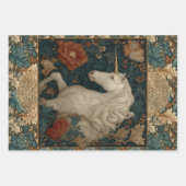Mittelalterliches Einhorn Viktorianisch Art Nouvea Geschenkpapier Set (Vorderseite 2)