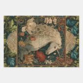 Mittelalterliches Einhorn Viktorianisch Art Nouvea Geschenkpapier Set (Vorderseite)