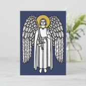 Mittelalterliches Engel Weihnachtsflat Feiertagskarte (Stehend Vorderseite)