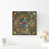 Mittelalterliches festes Glas Quadratische Wanduhr (Zuhause)