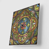 Mittelalterliches festes Glas Quadratische Wanduhr (Winkel)