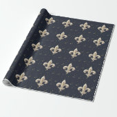 Mittelalterliches Fleur-de-Lis-Geschenkpapier Geschenkpapier (Ungerollt)