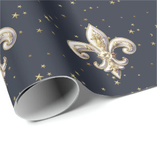 Mittelalterliches Fleur-de-Lis-Geschenkpapier Geschenkpapier
