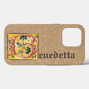 Mittelalterliches florales Leuchtschreiben B Monog Case-Mate iPhone Hülle