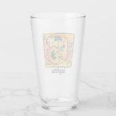 Mittelalterliches florales Leuchtschreiben B Monog Glas (Rückseite)