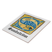 Mittelalterliches florales Leuchtschreiben S Monog Fliese (Seite)