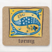 Mittelalterliches florales Leuchtschreiben S Monog Mousepad (Vorne)