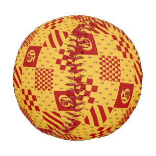 Mittelalterliches Gelb-Rot Magisches Fantasy-Wappe Baseball