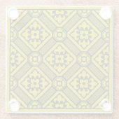 Mittelalterliches gelbes Schwarzes Lilien Romanisc Glasuntersetzer (Rückseite)