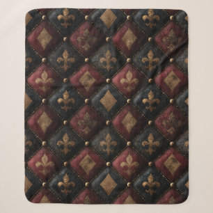 Mittelalterliches getuftetes Fleur-de-Lis-Harlekin Sherpadecke