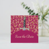 Mittelalterliches Gold Save the Date (Stehend Vorderseite)