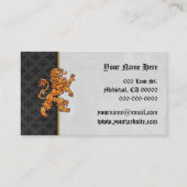 Mittelalterliches Goldlöwe-Schwarzes Fleurs Visitenkarte (Vorderseite)