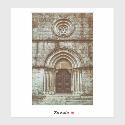 Mittelalterliches Gotisches Portal in Santiago de  Aufkleber (Blatt)