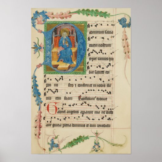 Mittelalterliches Gregorian Chant Manuscript Sheet Poster (Vorne)