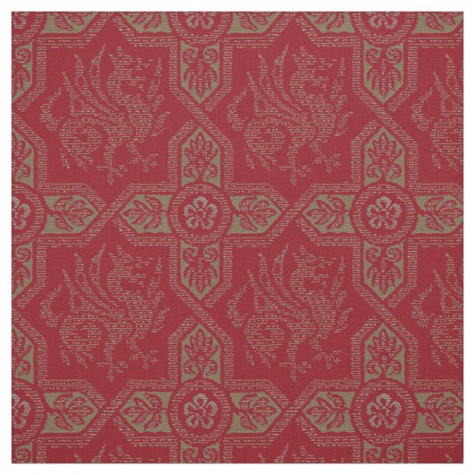 Mittelalterliches Griffin-Drachenmuster Stoff (Muster)