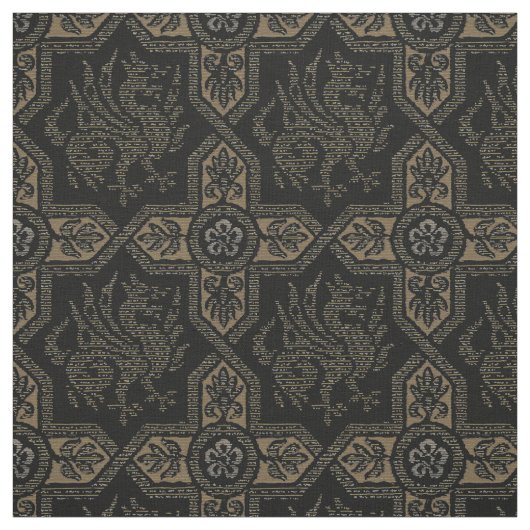 Mittelalterliches Griffin-Drachenmuster Stoff (Muster)