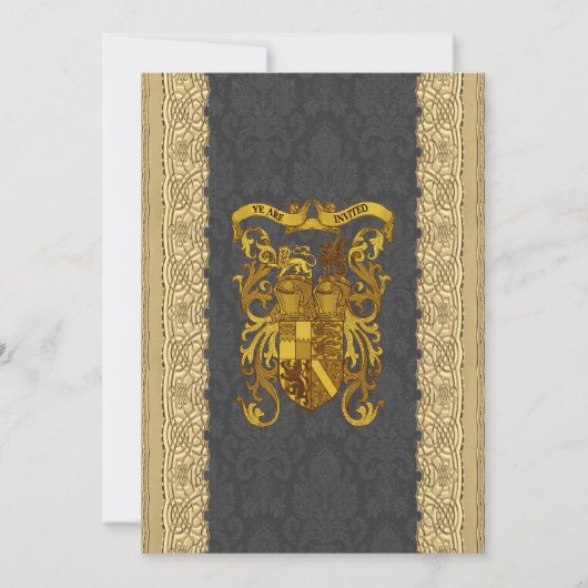 Mittelalterliches Hintergrundpapier Save the Date (Vorderseite)