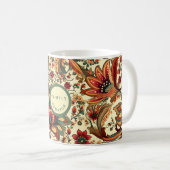 Mittelalterliches Inspiriertes Blumenmuster Kaffeetasse (VorderseiteRechts)
