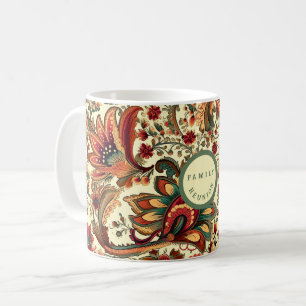 Mittelalterliches Inspiriertes Blumenmuster Kaffeetasse