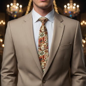 Mittelalterliches Inspiriertes Blumenmuster Krawatte