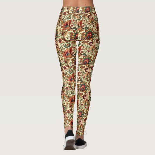 Mittelalterliches Inspiriertes Blumenmuster Leggings (Rückseite)