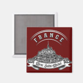 Mittelalterliches Kloster Mont Saint Michel. Frank Magnet (Vorderseite/Rückseite)